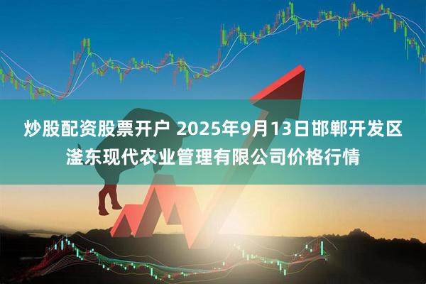 炒股配资股票开户 2025年9月13日邯郸开发区滏东现代农业管理有限公司价格行情